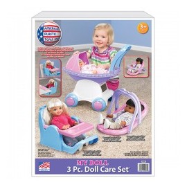 Set Cuidado de Muñecas 3 Piezas-MundodelJugete-Niñas