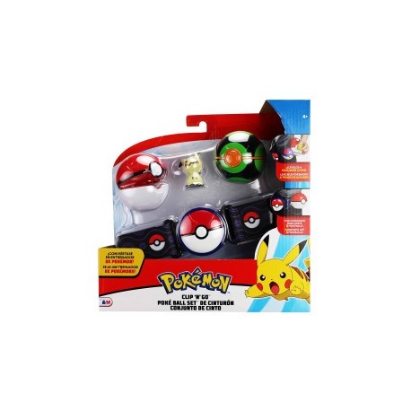 Juego de cinturones Pokemon Clip 'n' Go Pokeball-MundodelJugete-Niños