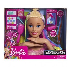 Barbie Deluxe Rainbow Styling Heads Blonde-MundodelJugete-Niñas