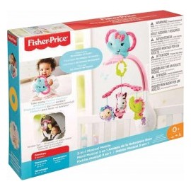 Fisher Price Móvil Músical 3 en 1 Amigos de la Naturaleza, Rosa-MundodelJugete-Bebés