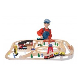 Ferrocarril y Vías de Madera - Melissa & Doug-MundodelJugete-Juegos Didácticos