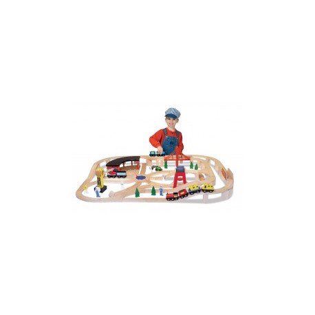 Ferrocarril y Vías de Madera - Melissa & Doug-MundodelJugete-Juegos Didácticos