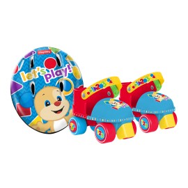 Patines Entrenadores Fisher Price  Ajustables Con Casco-MundodelJugete-Sobre Ruedas