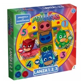 Lanza 1-2-3 PJ Masks-MundodelJugete-Juegos de Mesa