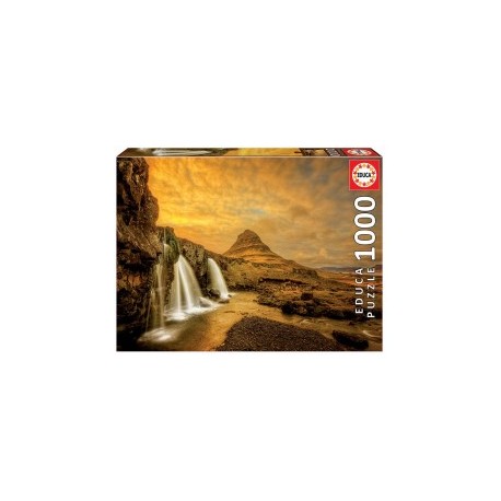 ROMPECABEZAS CASCADA KIRKJUFELLSFOSS, ISLANDIA 1000PZAS-MundodelJugete-Juegos de Mesa