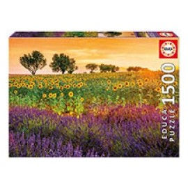 CAMPO DE GIRASOLES Y LAVANDA 1500PZAS-MundodelJugete-Juegos de Mesa